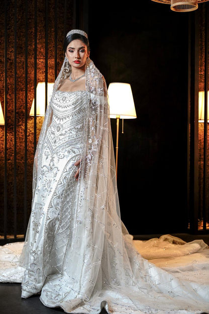 Celeste Square-Neck All-Over Crystal & Sequin Mermaid Gown