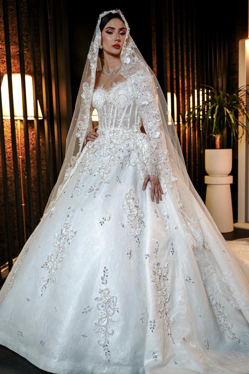 Seraphina Illusion Corset Lace & Crystal Royal Ballgown