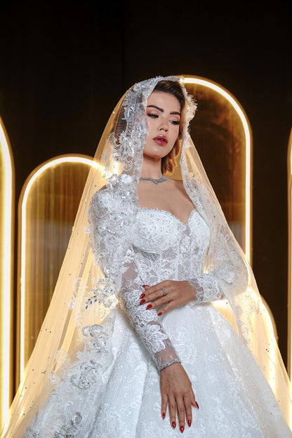 Isabella Sweetheart Lace Corset Ballgown with Matching Bolero