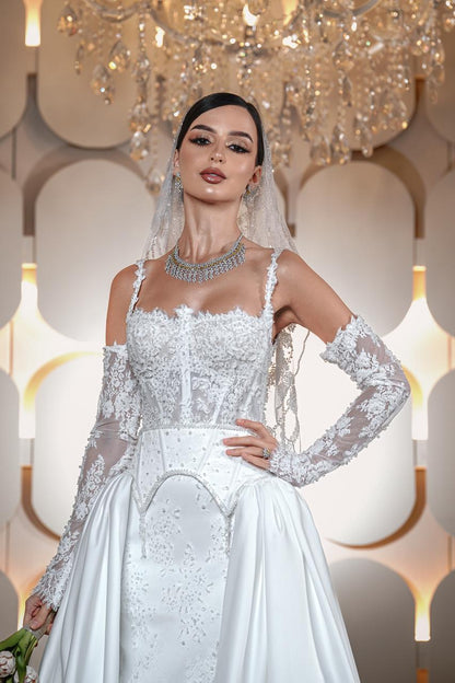Valentina Corset Lace & Satin A-Line Bridal Gown