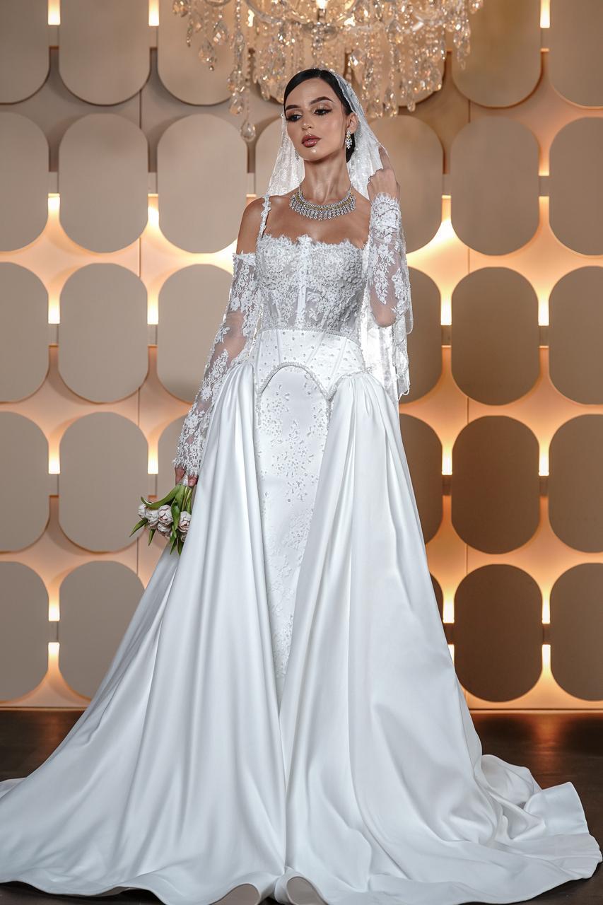 Valentina Corset Lace & Satin A-Line Bridal Gown