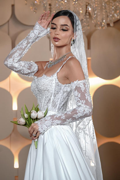 Valentina Corset Lace & Satin A-Line Bridal Gown