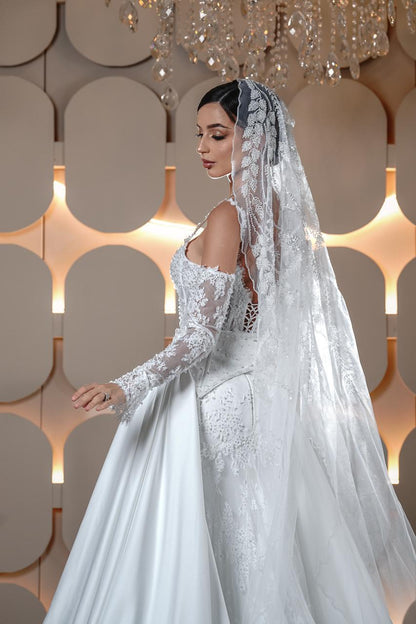 Valentina Corset Lace & Satin A-Line Bridal Gown